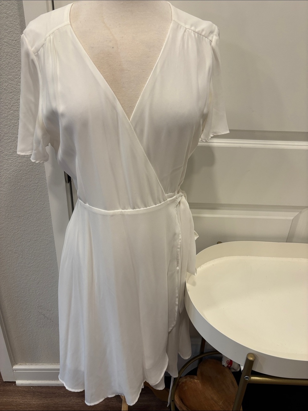 Lulu's White Wrap Midi Dress